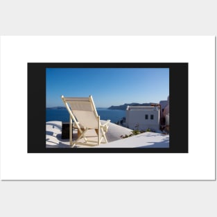 White deck chair. Posters and Art